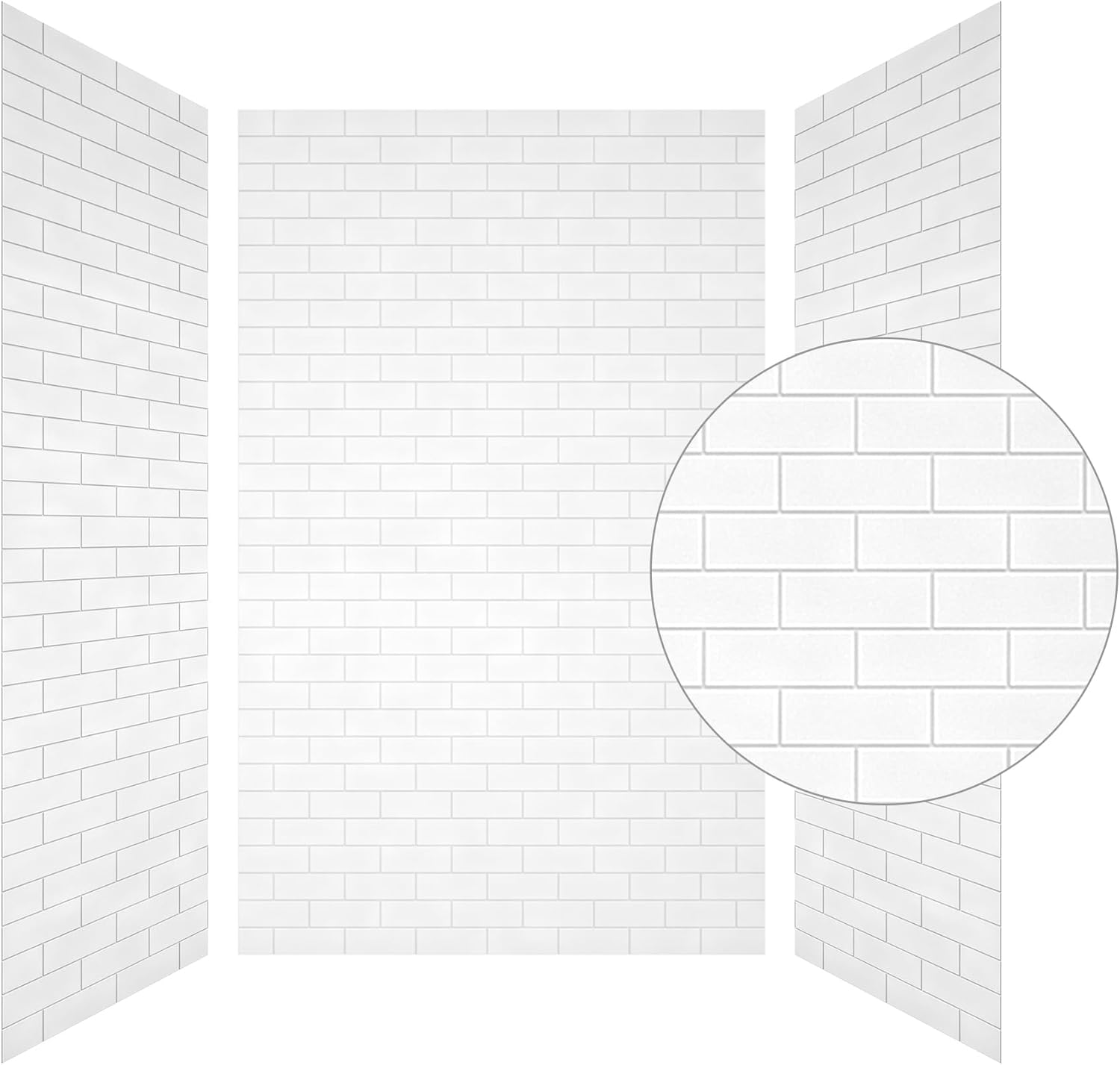 3-Piece Classic White Shower Wall Panel Surround Kit