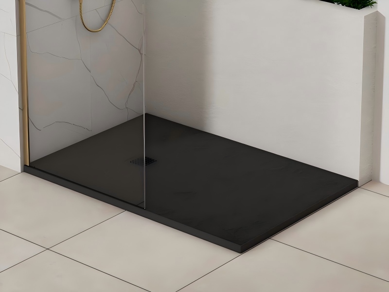 1200x800mm Slate Stone SMC Shower Base in Black