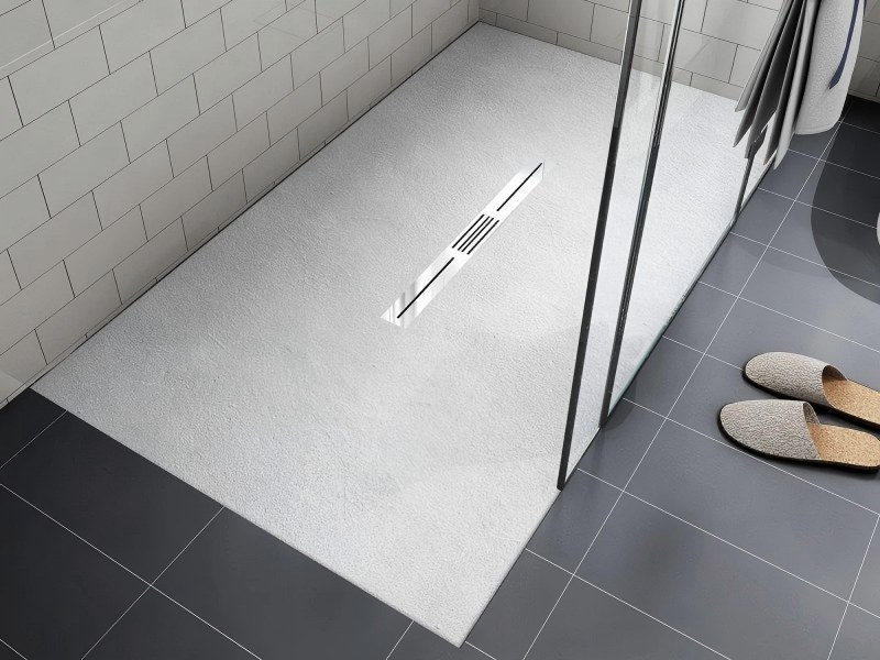 Slate Stone Shower Base Pan with Center Drain